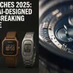 Casîo watches 2025 collection featuring AI-designed digital timepieces with water resistance and modern metallic finishes