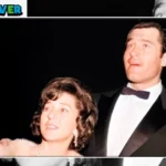 Verna Garver and Clint Walker at a formal Hollywood event in the 1950s, both dressed in elegant evening wear