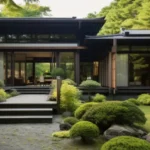 Modern home exterior with large windows and beautiful landscaping featured on https// mobilehomeexteriors.com design guide