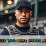 Security officer representing kentucky walmart police presence initiative in store environment with tactical gear and professional uniform