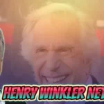 Henry Winkler smiling in a professional photo with 'Henry Winkler Net Worth' text overlay highlighting his $40 million fortune
