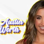 Katie Austin smiling in professional headshot with Katie Austin Net Worth text overlay for fitness trainer wealth article