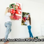 Mother and child decorating home with wall graphics for Look What Mom Found Fathead wall graphic giveaway contest