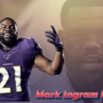 Mark Ingram net worth featured image showing the former NFL running back in Baltimore Ravens purple jersey number 21 celebrating