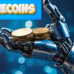 RobTheCoins cryptocurrency platform logo with Bitcoin and digital assets background showing crypto investing education