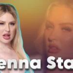 Jenna Starr social media influencer and model with blonde hair in professional photo with name overlay