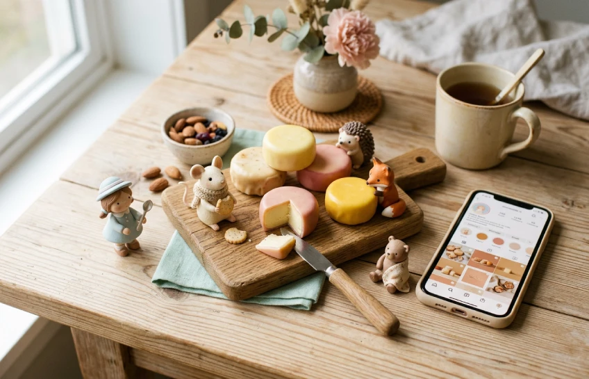 Babybelletje meaning and uses - cozy miniature cheese snacks and tiny collectibles with warm pastel aesthetic