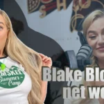 Blake Blossom net worth visualization showing the adult actress and social media influencer with financial growth graphics