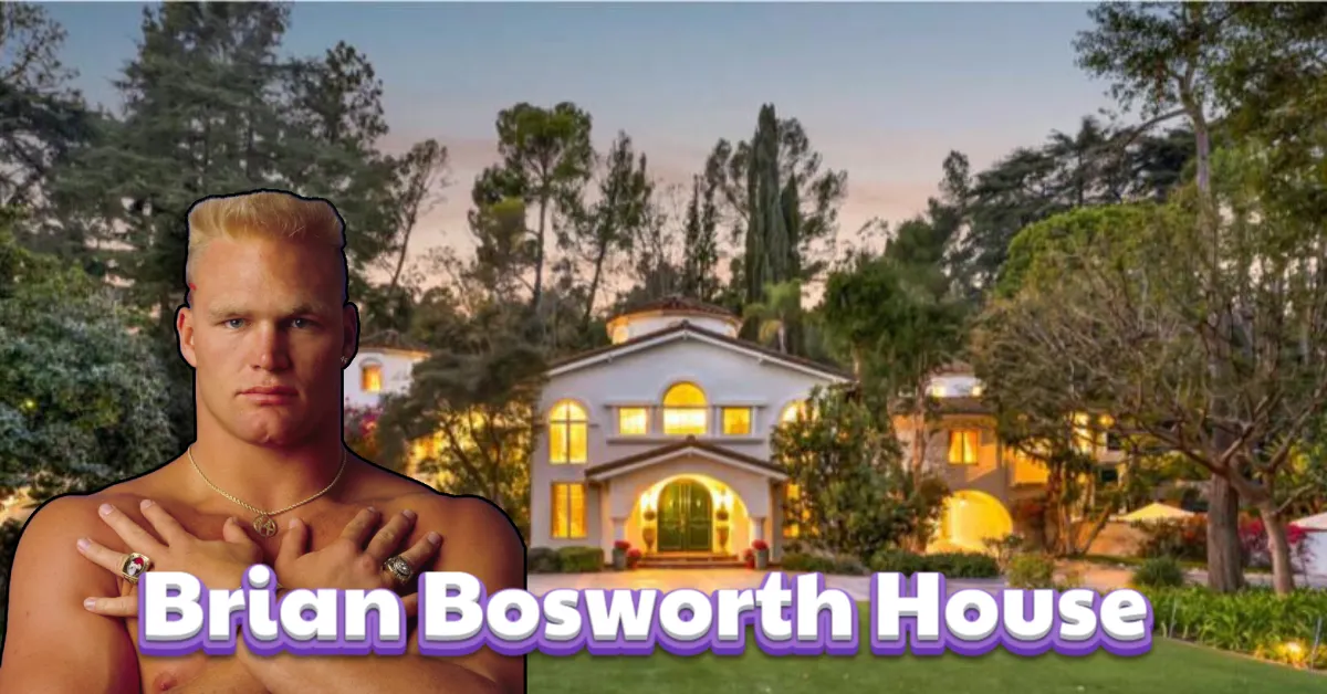 brian bosworth house malibu mansion exterior with lighting at dusk