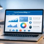 Digitalconnectmag.com website showing simple tech guides and digital tools on a laptop screen