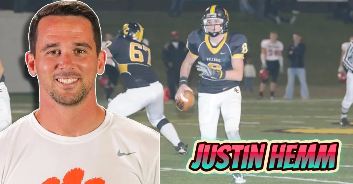 Justin Hemm, head football coach at Skyridge High School in Utah, standing in front of players during a game