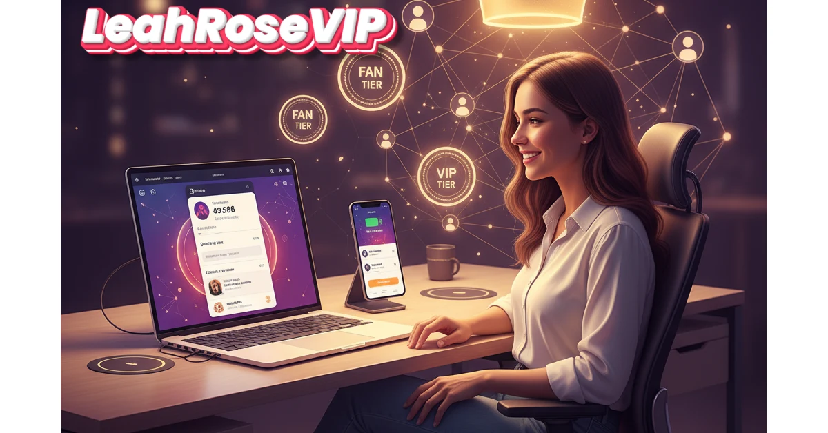 LeahRoseVIP creator platform showing subscription tiers, fan engagement network, and content monetization dashboard interface