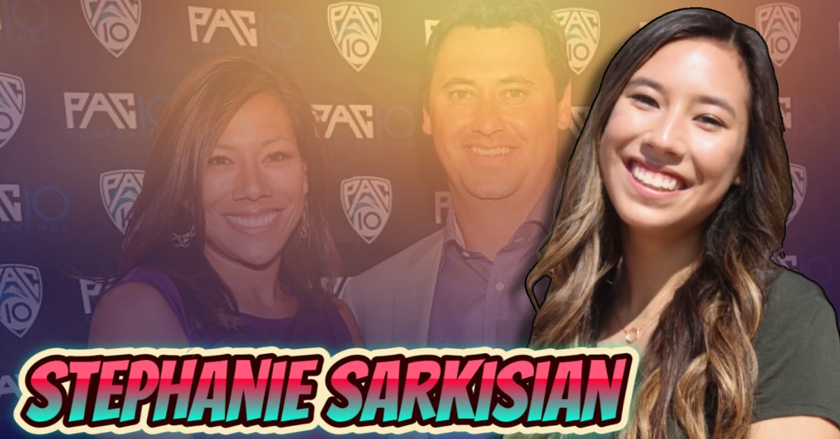Stephanie Sarkisian with Steve Sarkisian and daughter at Pac-12 event - former USC coach wife