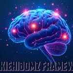 Werkiehijomz Framework visualization showing glowing brain with neural connections representing neuroscience-based learning methodology