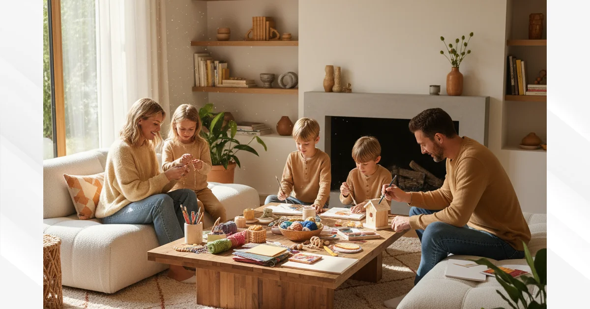 Family creating DIY crafts together at home - whatutalkingboutwillis.com lifestyle blog inspiration
