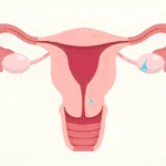 Diagram showing female reproductive system illustrating how precum can cause pregnancy through sperm contamination