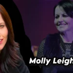Molly Leigh Burton with her mother Dolores O'Riordan on a purple background