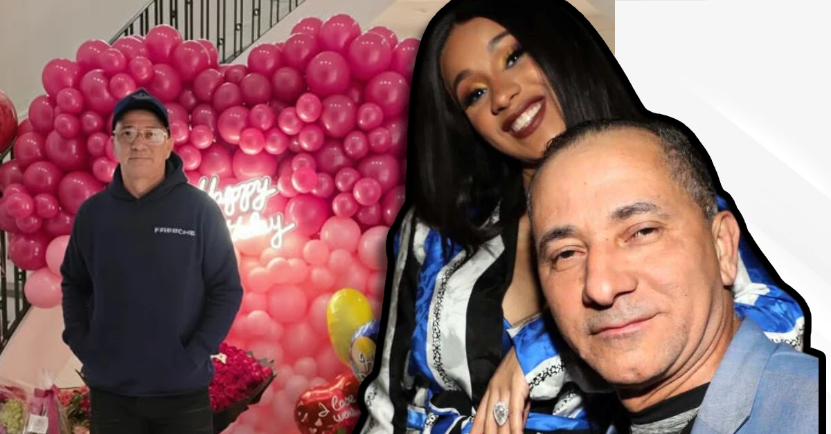 Carlos Alman, Dominican-American retired NYC taxi driver and father of rapper Cardi B, smiling with his daughter at a birthday celebration