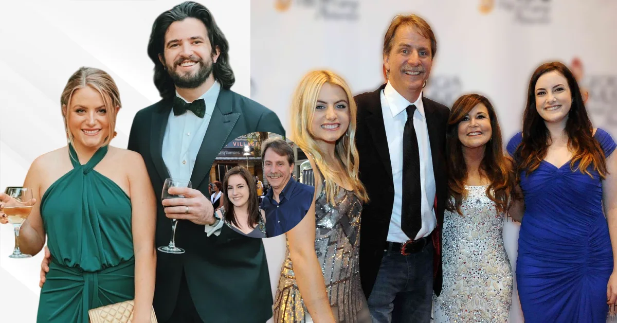 Juliane Foxworthy with family members at a formal event, including her father Jeff Foxworthy in a dark suit