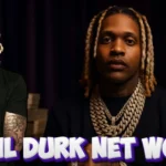 Lil Durk net worth visual showing the Chicago rapper with diamond chains and luxury jewelry representing his $8 million fortune