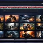 Novafork free streaming platform interface showing movies and TV shows search bar on laptop screen