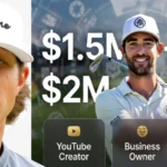 Grant Horvat, YouTube golf creator and business owner, net worth $1.5M-$2M in 2026, showing YouTube Creator, Business Owner, and Golf Entrepreneur income sources