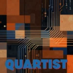 Visual representation of the Quartist movement showing a fusion of traditional paint strokes and digital AI circuitry.