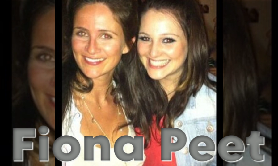 Fiona Peet smiling warmly alongside a young woman in a casual, friendly photo