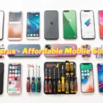 mobilesrus online store showing refurbished smartphones and mobile repair services