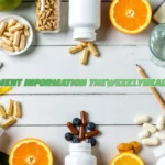 supplement information theweeklyhealthiness guide showing various vitamins and dietary products for making informed wellness choices