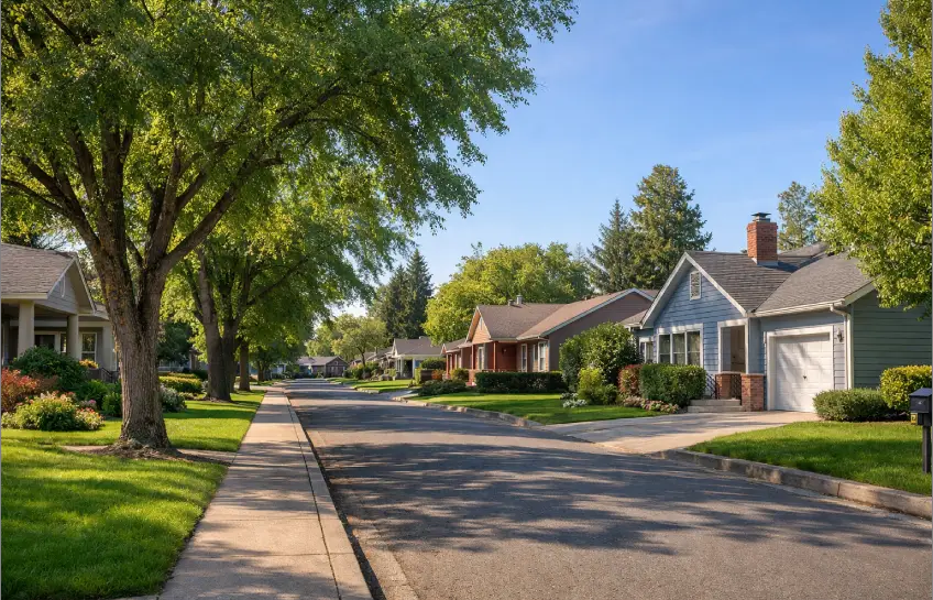 Residential neighborhood near 2226 SE 11th Walla Walla WA with tree-lined streets and family homes