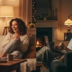 A couple having a video call on laptops to build emotional intimacy in a long distance relationship.