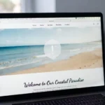 Primacoast.com website displayed on laptop screen with coastal design and trust review concept