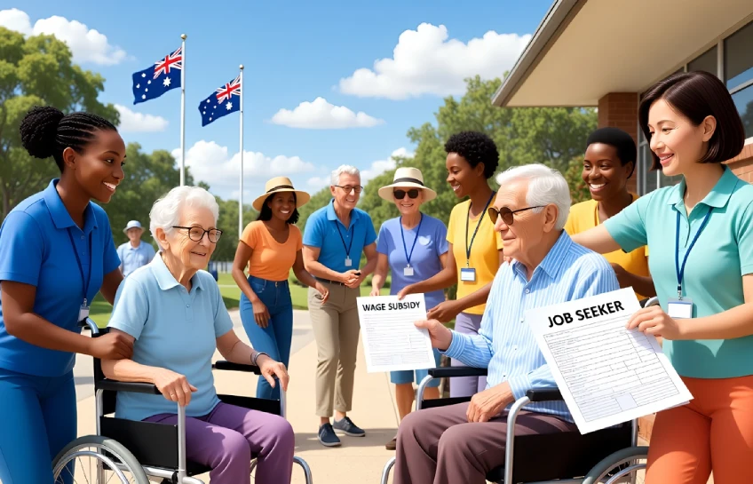 Group of support workers in Gosford benefiting from global skills wage subsidy program