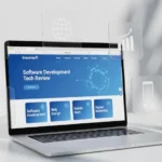 kracensoft.com review showing software guides, tool comparisons, and tech blog on laptop screen