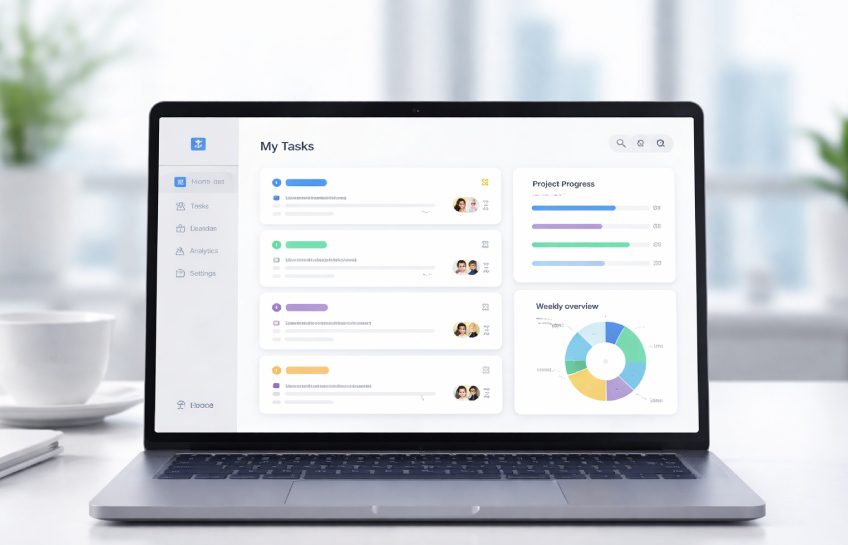 Kerkt productivity platform dashboard showing task management and workflow tools for teams and freelancers.