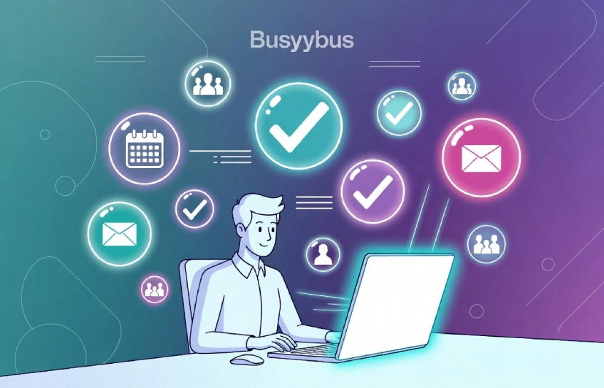 Busyybus illustration showing purposeful and organized busyness
