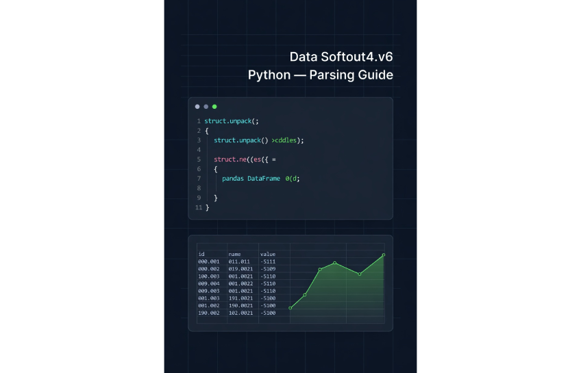 Step-by-step guide to parsing data softout4.v6 python files using struct and pandas
