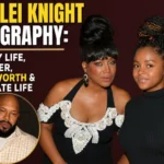 Bailei Knight with her mother Michel'le, alongside an inset photo of her father Suge Knight — Bailei Knight Biography