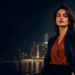 A confident Turkish woman in an urban Istanbul setting representing the cultural meaning and social discussion around the term utanmazkızkar in modern Turkey