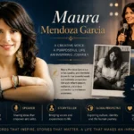 Maura Mendoza Garcia — writer, speaker, and storyteller known for her powerful words, global perspective, and passion for human connection