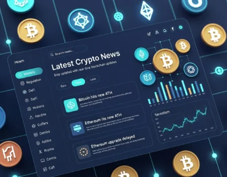 News feedcryptobuzz platform showing latest tech and crypto news updates on digital dashboard