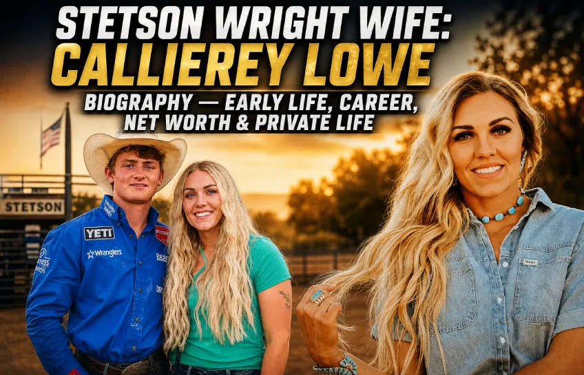 Stetson Wright wife CallieRey Lowe biography image showing early life, career, net worth and private life with rodeo couple photo
