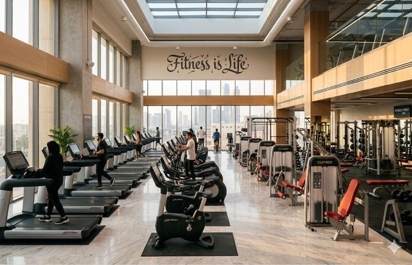 Delta Fitness Authority commercial gym equipment showroom in Saudi Arabia