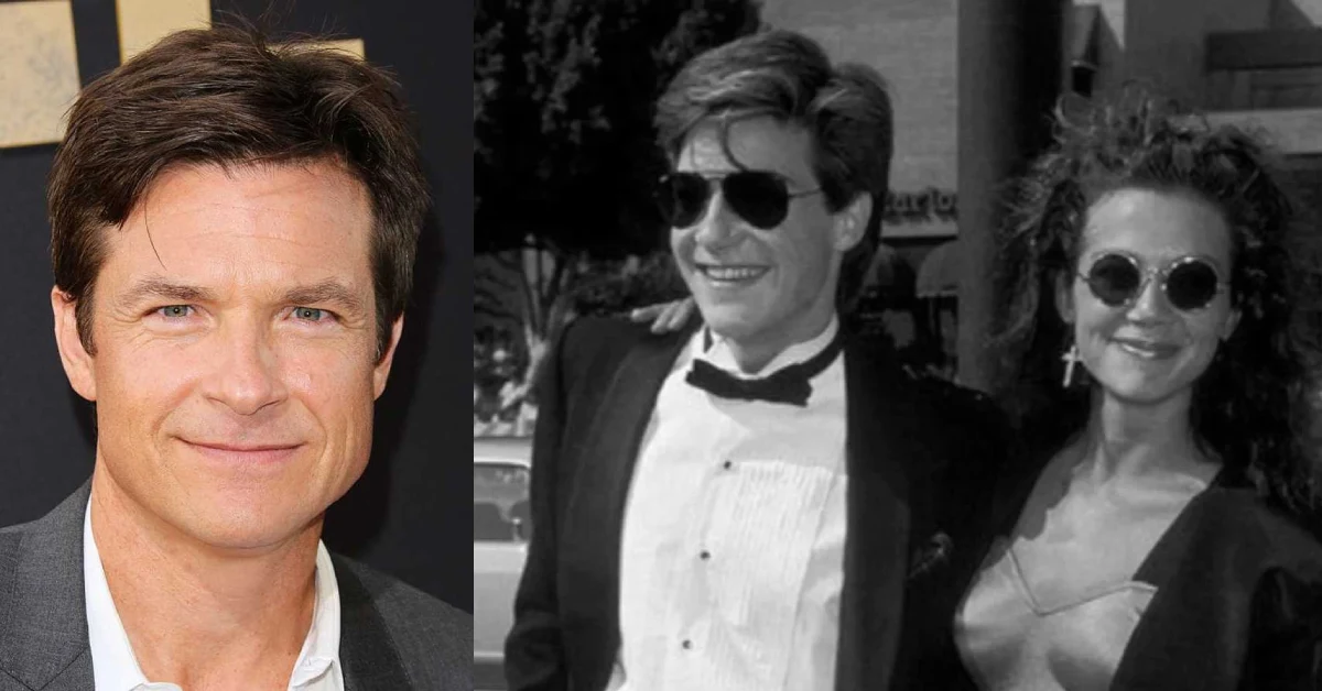 Jason Bateman with his parents Kent and Victoria Elizabeth Bateman at a formal event, showing the close-knit Bateman family