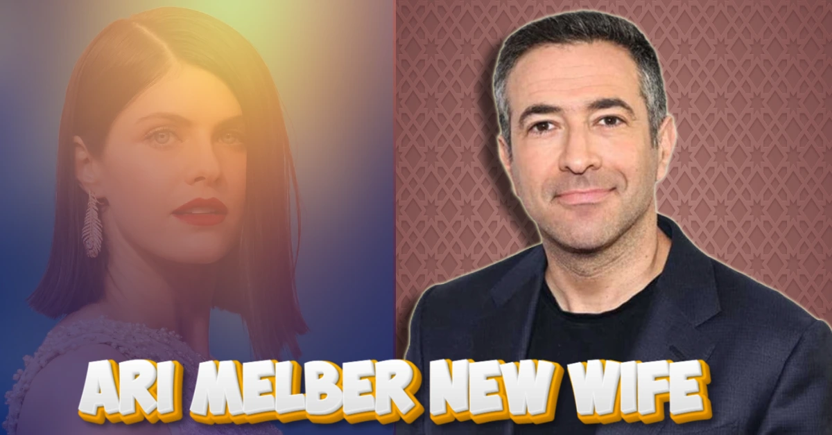 Composite image showing a woman and Ari Melber with 'Ari Melber New Wife' text overlay discussing relationship rumors