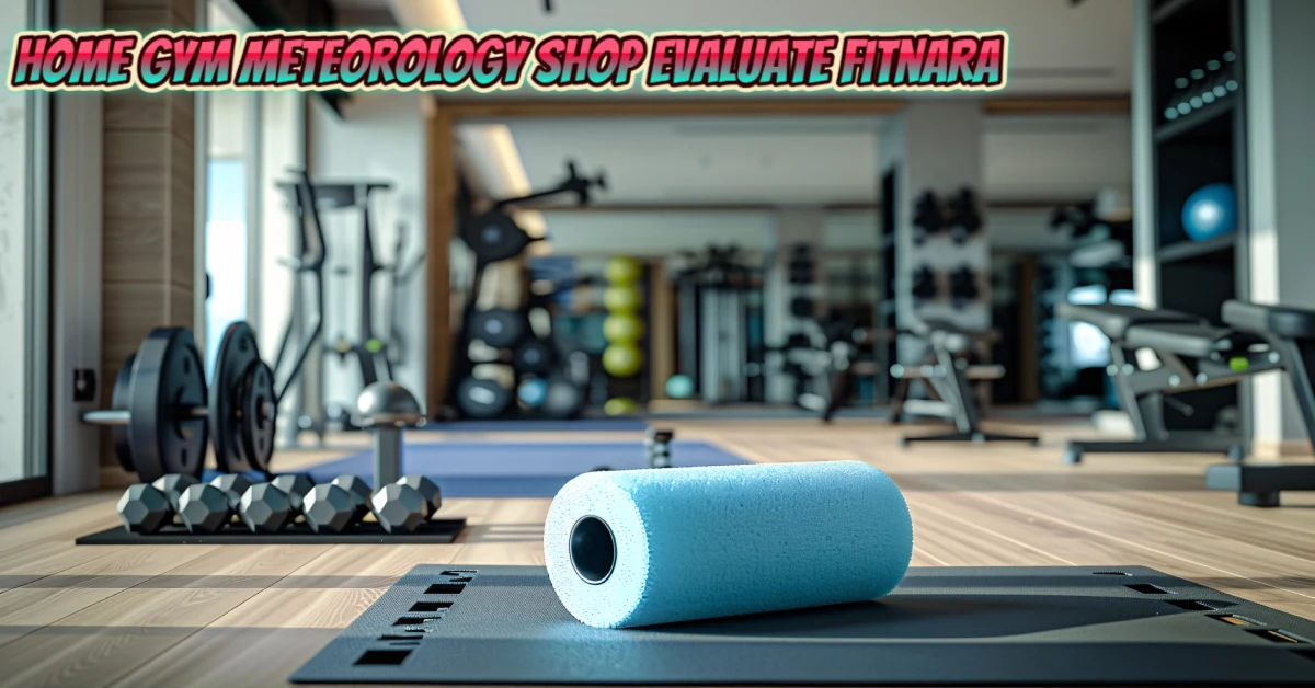 Modern home gym setup with dumbbells, foam roller on yoga mat, and fitness equipment for Fitnara meteorology shop evaluation guide