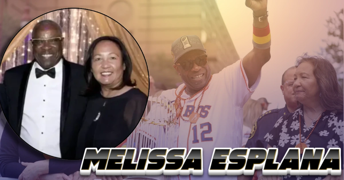 Melissa Esplana with husband Dusty Baker at formal event and celebrating baseball championship victory together