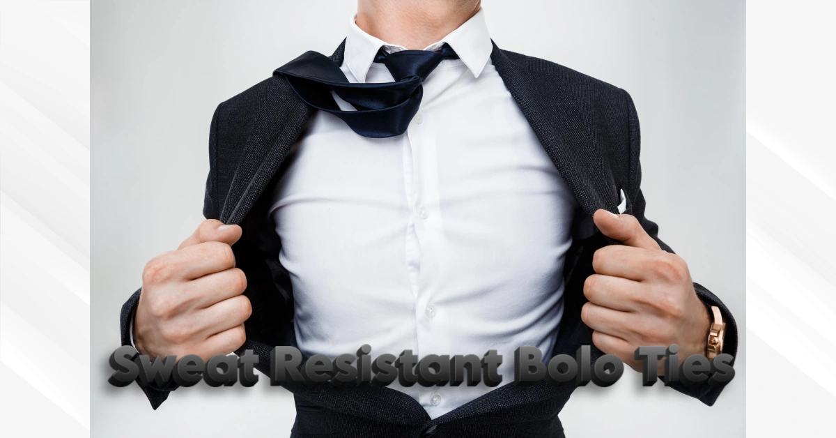 Professional man in business suit showcasing sweat resistant bolo ties for modern workplace comfort and style