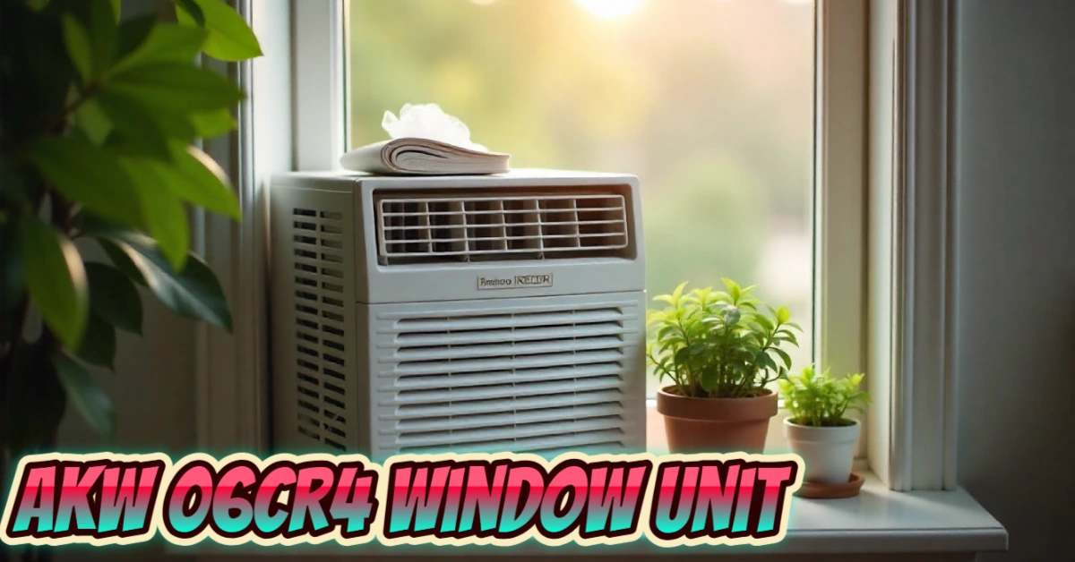 akw 06cr4 window unit installed in home window with plants nearby, showing white air conditioner in bright natural lighting